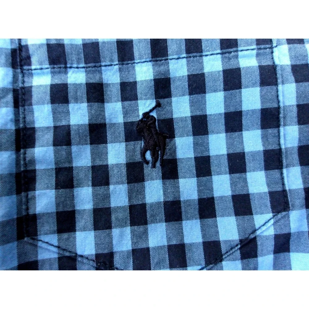Ralph Lauren Kids Blue Gingham Checkered Long Sleeve Shirt Boys 5‎ / #1034
